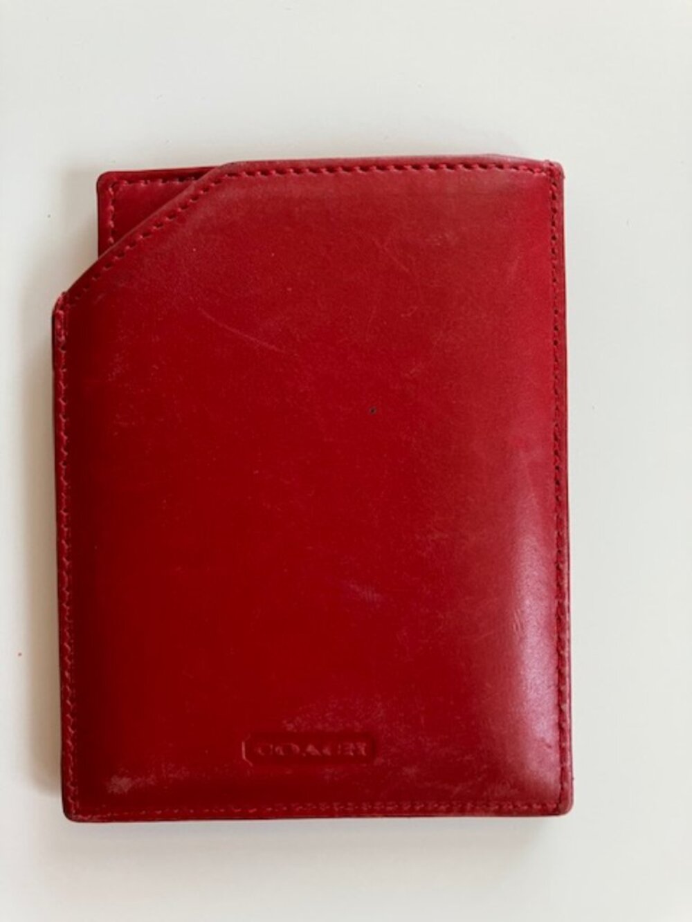 Vintage Coach Red Leather Travel Compact Mirror with Pouch - Picture 4 of 8